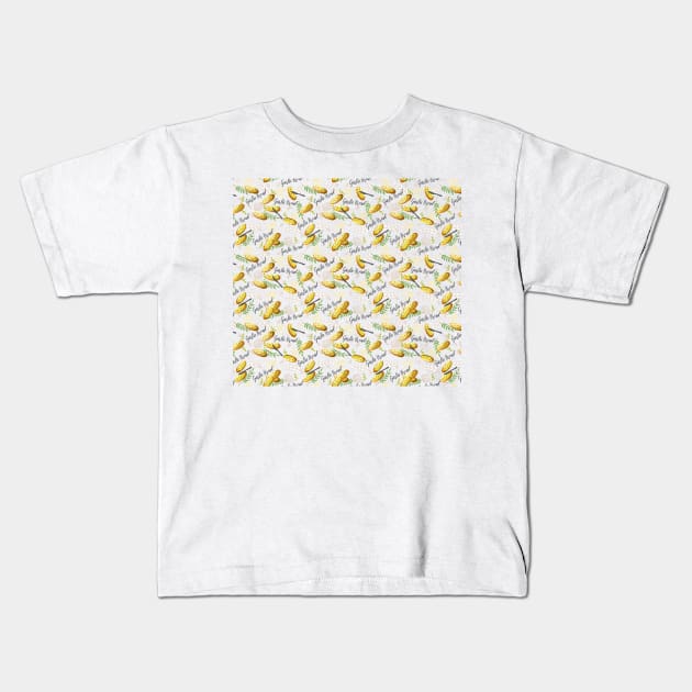 Garlic Bread Illustration Pattern V1 Kids T-Shirt by FlinArt